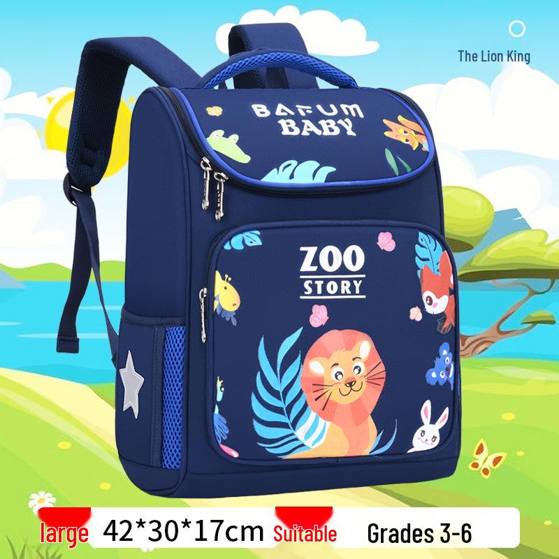 Children's Space-Themed School Backpack, Grades 1-6, Ages 6-12, Spine Support for Boys and Girls
