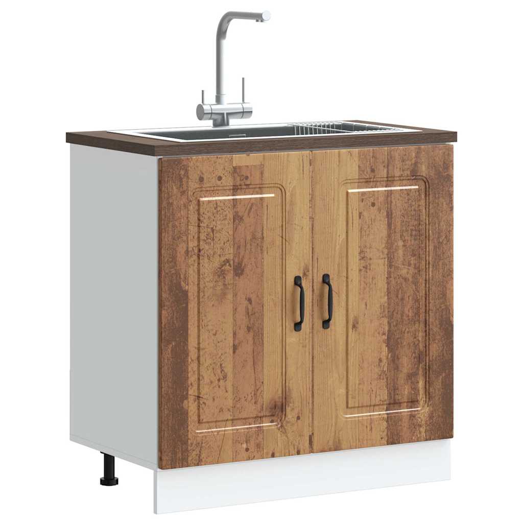 Vidaxl Unterschrank für Spüle, Kalmar, Altes Holz, 80X46X81,5 Cm