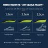 1.5-3.5CM Invisible Height Increasing Insole Orthopedic Arch Support Insole Soft Elastic Light Weight for Men Women Shoes Pads