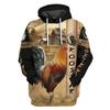 Wind 3D Digital Tattoo Printed Top Hair Casual Men's Long-sleeved Hoodie