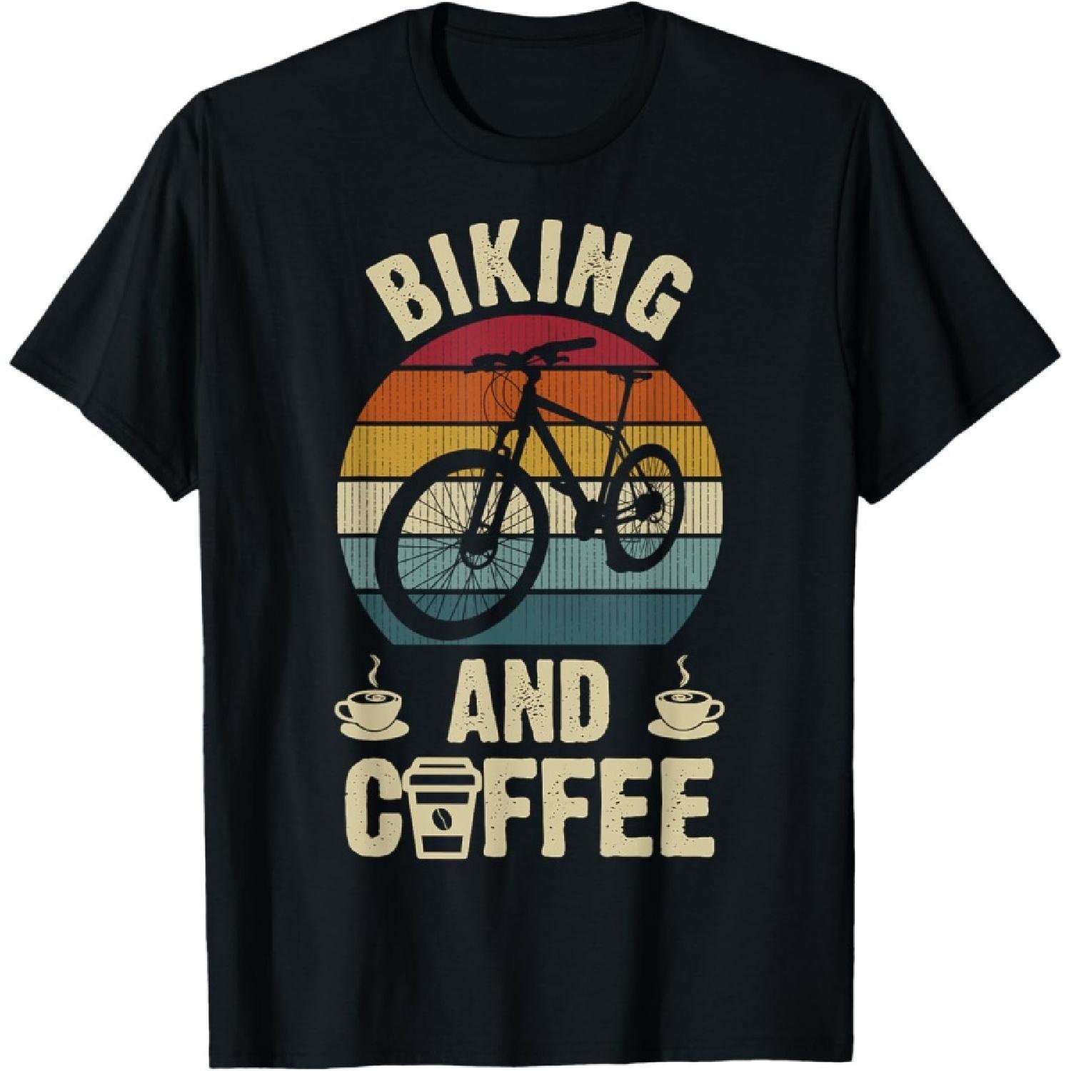 I like Biking & Coffee Funny vintage Sports lover Bicycle T-Shirt S