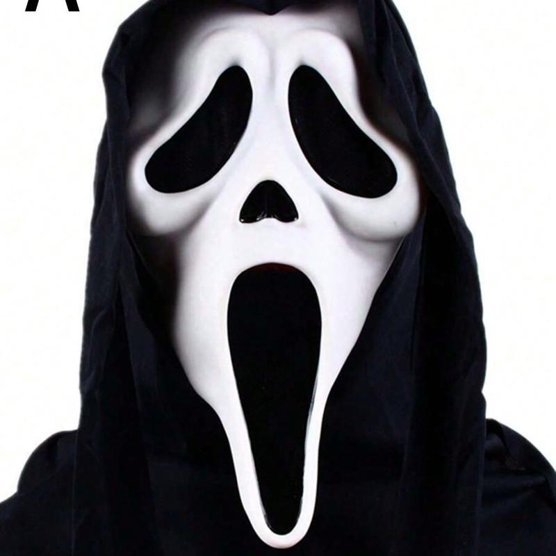 1 tk Halloweeni mask, Must pearätt skeleti peaga, Õudusmeigi mask Halloweeni tarvikud Lavashow rekvisiidid, Mask, Rollimängu mask