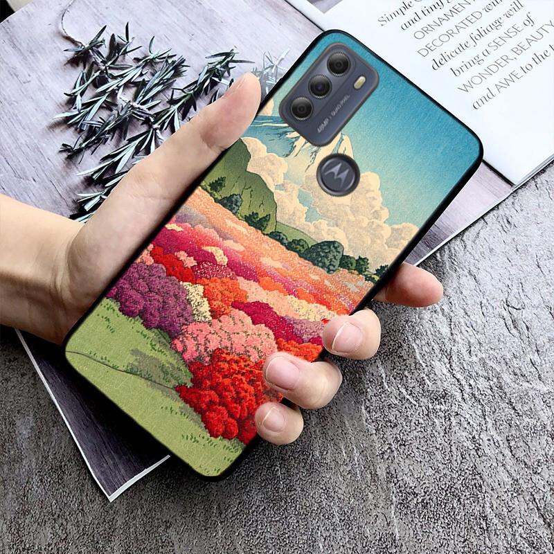 Japanese Mount Fuji Landscape Phone Case For Moto E32 E32S E20 E40 E7 Plus Edge 40 30 Ultra Neo 20 Lite G13 G9Plus GPure GStylus