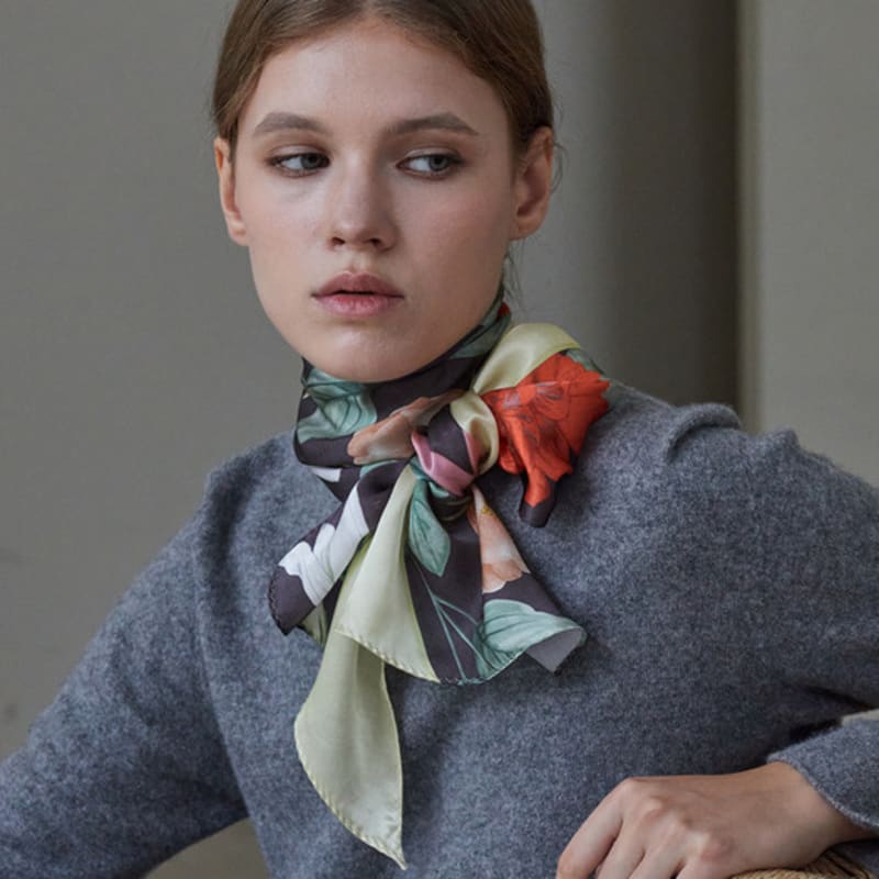 

ANA MAISON Garden deco Long Petit Silk Scarf [PML-1414] Garden deco