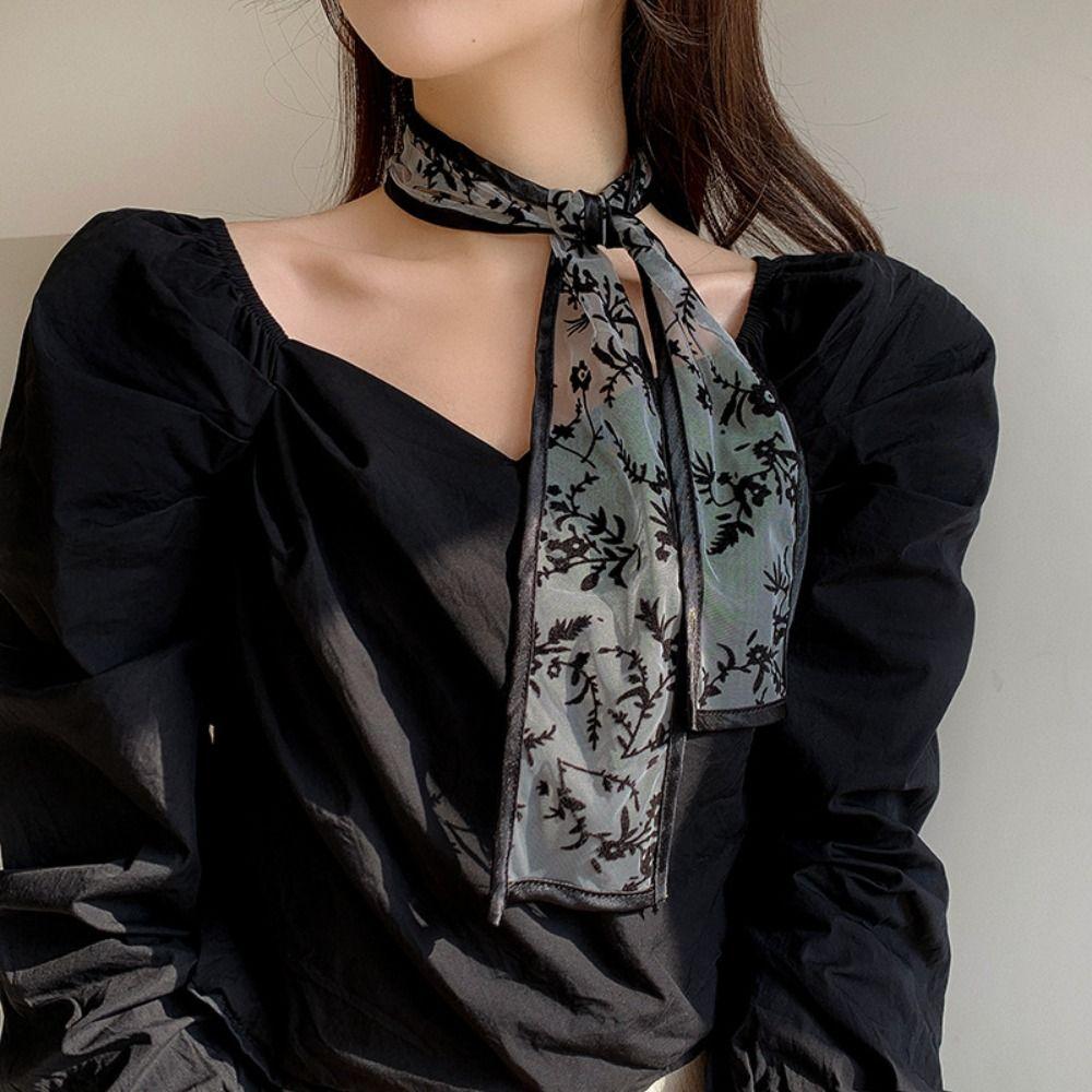 Sweet Hair Band Neckerchief Y2k Head Scarf New Flower Lace Neck Strap
