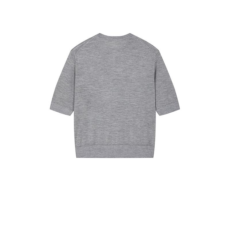 LESS 2025 Spring Round Neck Cashmere-Silk Blend Pullover