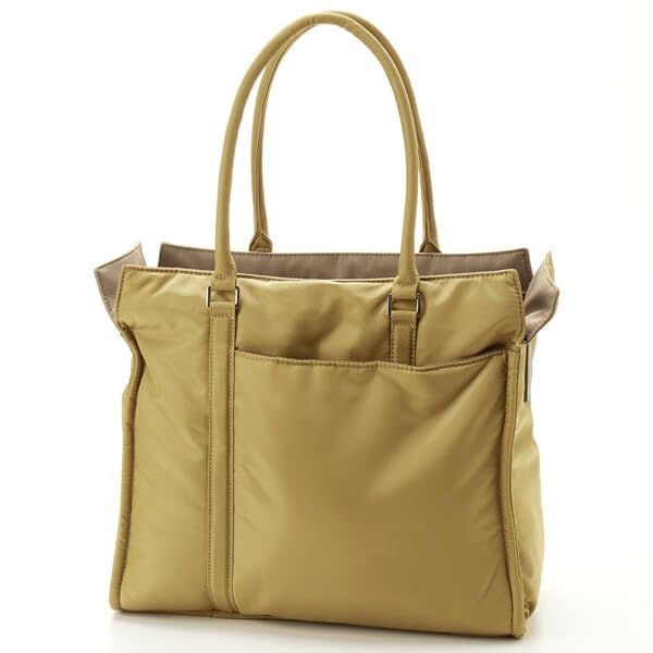 Tote Twill Square Medium Beige [Isaac] Bag, Nylon, Tote, Size, (21)