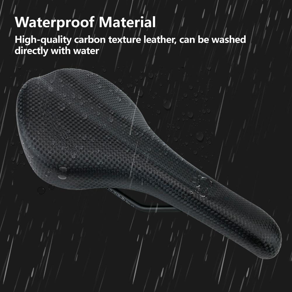 High Quality Leather Bike Saddle Steel Rail Waterproof Soft Cushion Ventilation Road MTB Fixed Gear Unisex Adults Sport Bicycle