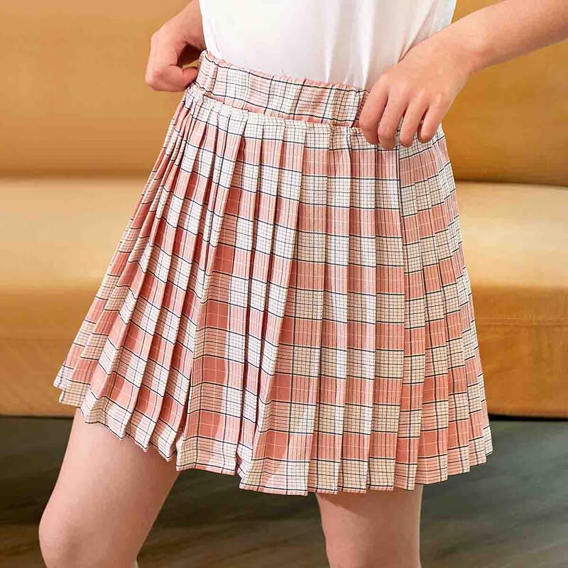 Girls  Summer Plaid Pleated Skirt 110