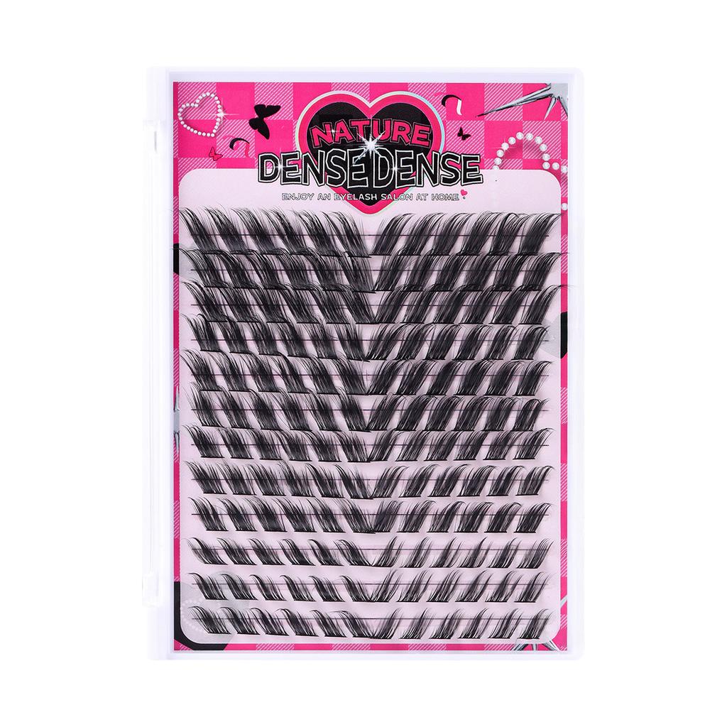 DIY False Eyelashes 12-18mm Mix Long 168pcs Cluster Lashes D Curl Winged Cat Fox Eye Individual Lash Extensions Makeup Supplies
