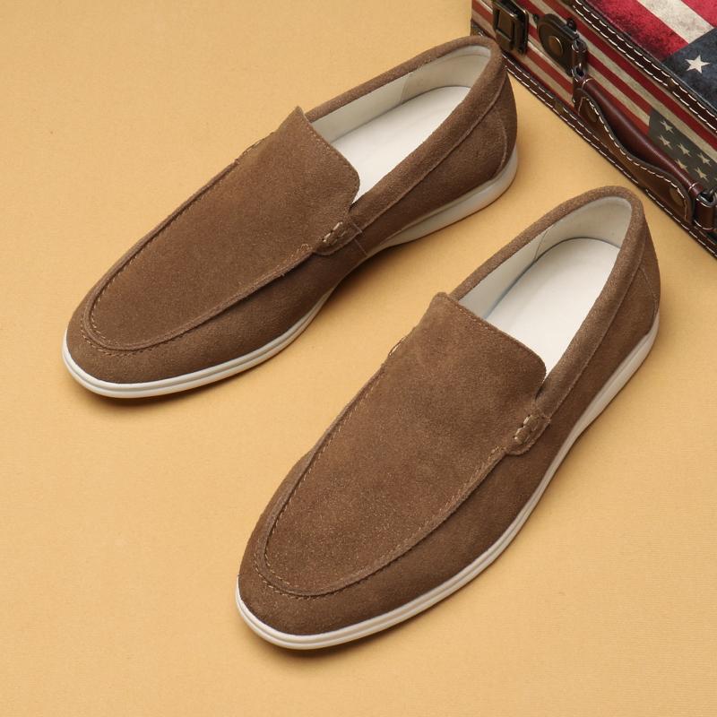 Men's Classic British Style Loafers Moccasins Men Casual Shoes Cow Suede Genuine Leather Mens Outdoor Driving Flats Slip-on
