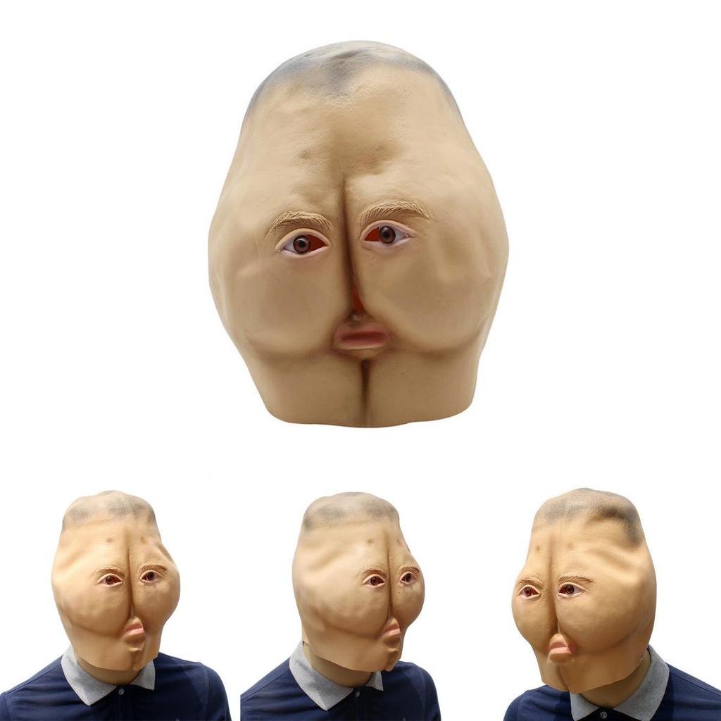 Lifelike Halloween Party Mask Featuring Eco-friendly Latex Butt Head Design