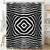 Modern Geometric Shower Curtain Zebra Print Pattern Bath Decor Waterproof 3D Effect Customizable For Bathroom Renovation Home De