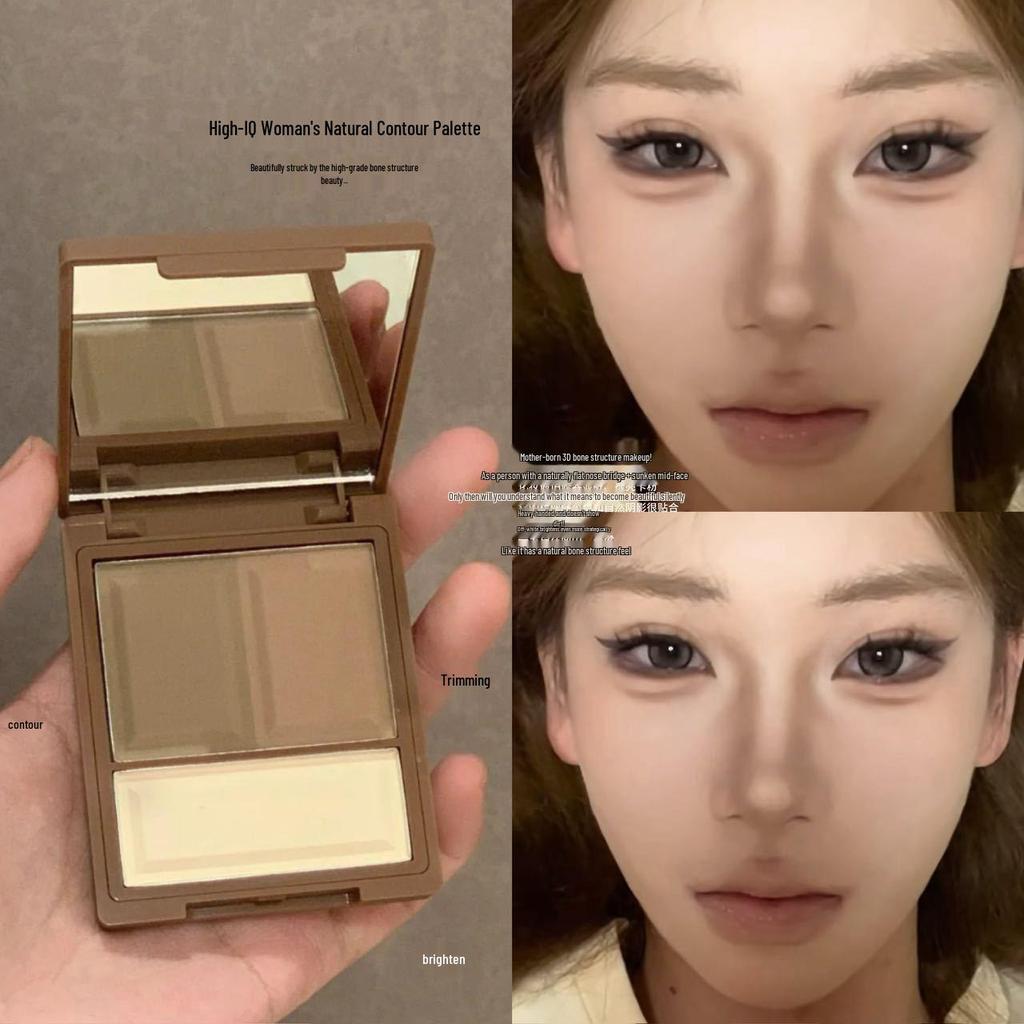 Palette 3-in-1 Highlight & Contour HERORANGE: Finitura Opaca Naturale per Viso e Naso.