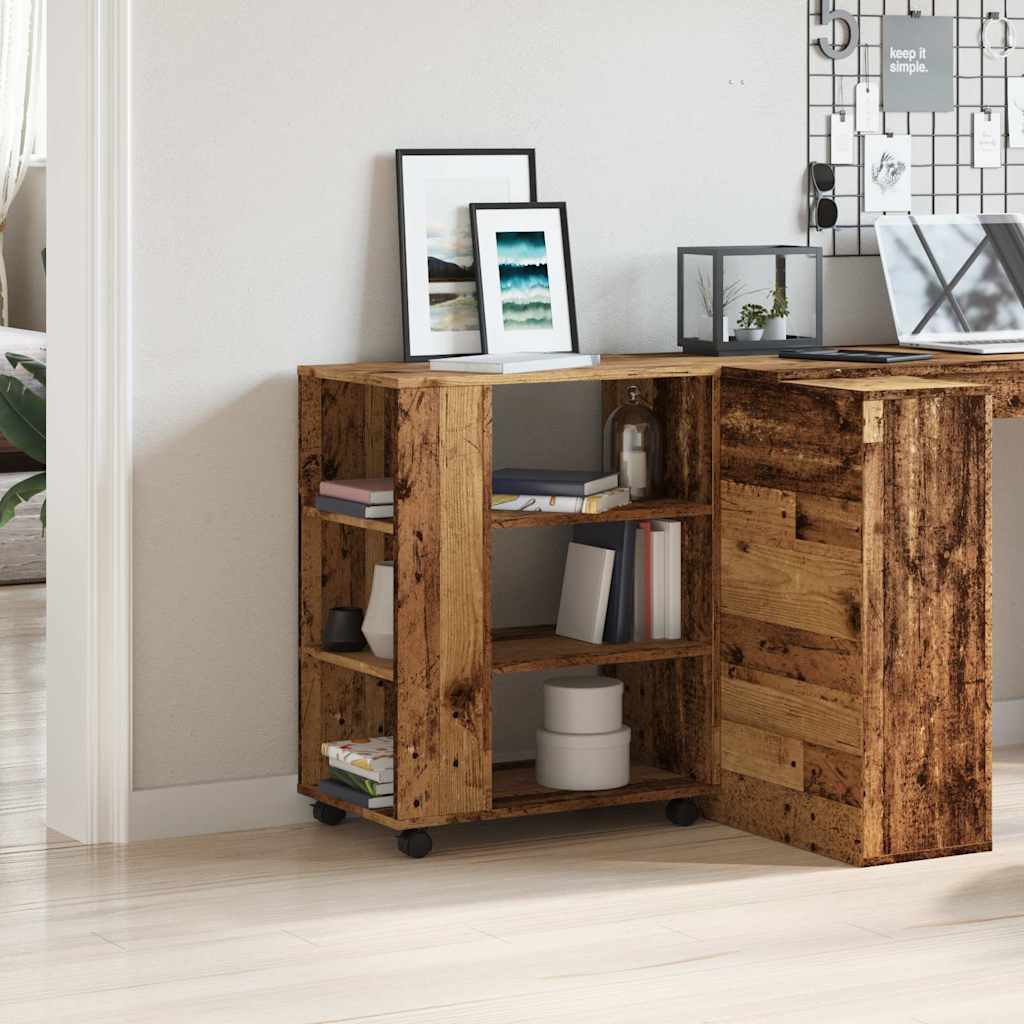Rolling Cabinet Reclaimed Wood Look 60x35x75 Cm Engineered Wood