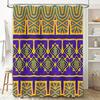 Luxury Bathroom Shower Curtain Set Blue Gold Geometric Pattern with Diamond Design Polyester Fabric for Bathtub Decorations Perf