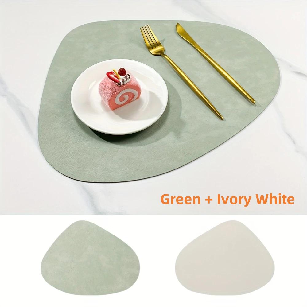 Faux Leather Placemats - Waterproof - Wipe Clean - Heat Resistant - Anti Slip Dining Table Place Mats,Suitable for Indoor