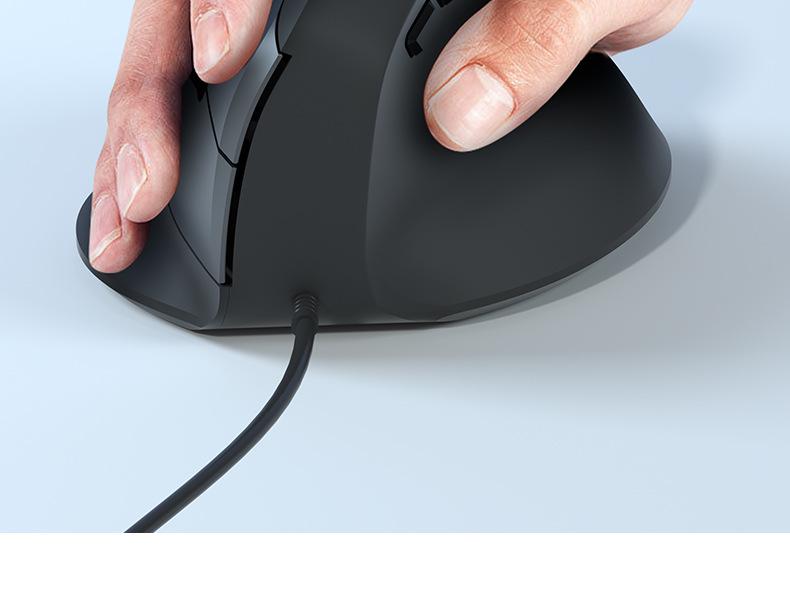 Ergonomic Wired Vertical Mouse with 6 Buttons for Office and Gaming