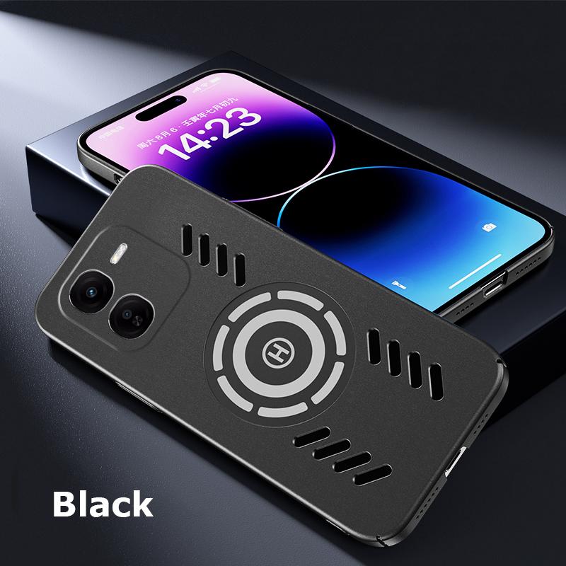 For Vivo iQOO Z9 Z9X Turbo Rock Sand Ice Magnetic Heat Dissipation Matte Anti-fingerprint PC Case Breathable Cooling Cover Shell