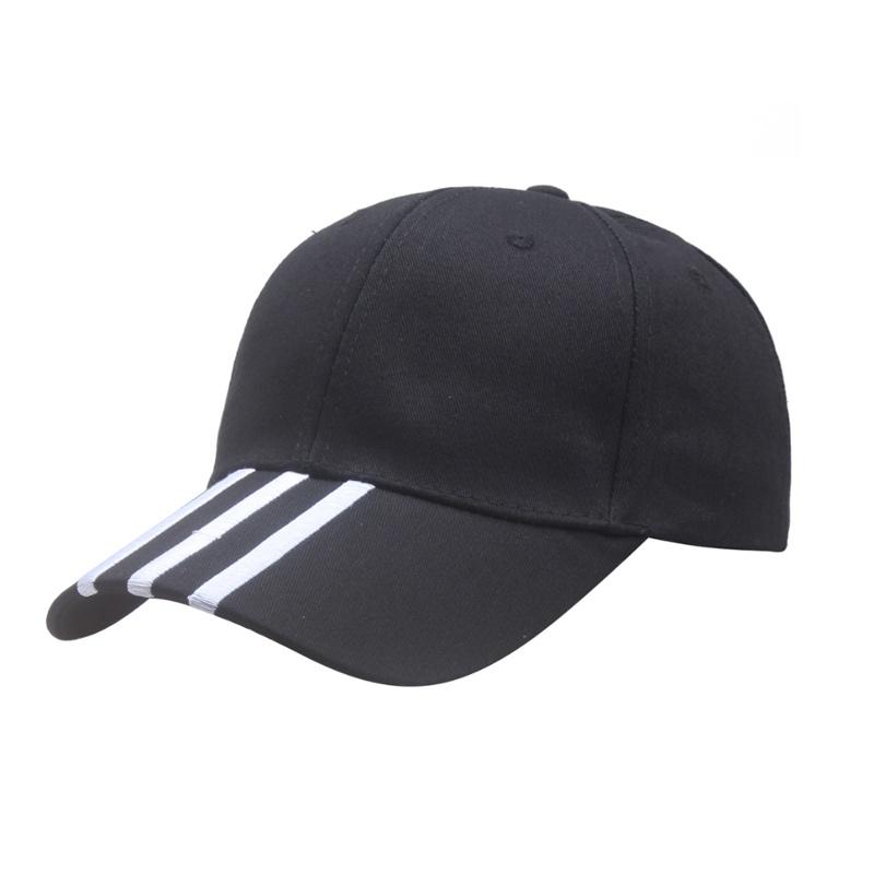 

Cap Fashion Baseball Brim Embroidery Hat Hiphop Hats Outdoor Sports Leisure Black (White With Three Bars)