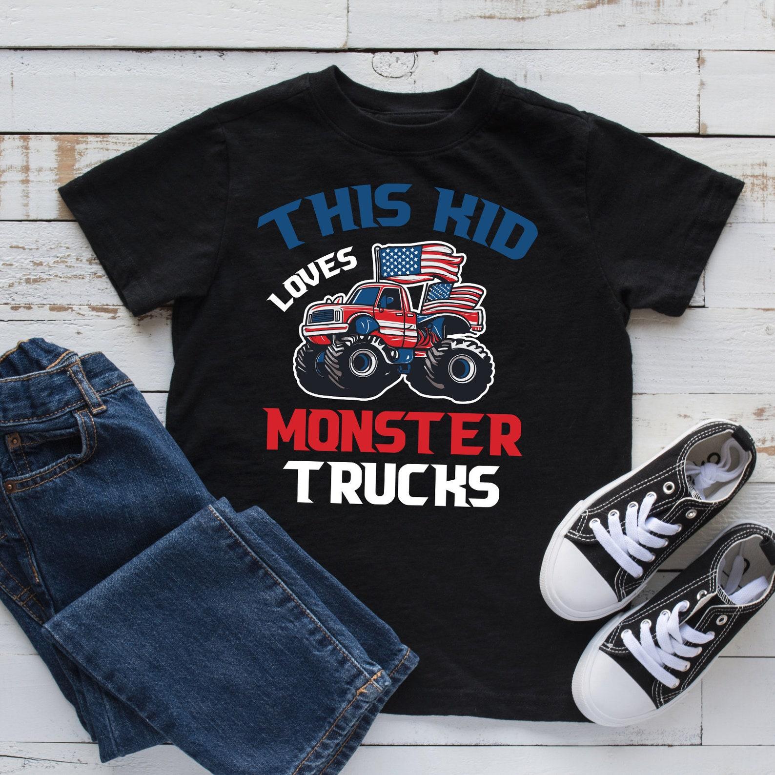 This Kid Loves Monster Trucks T-Shirt, Kids Tee, Toddler Shirt, T-shirt, Monster Truck Fan, Youth Apparel XL