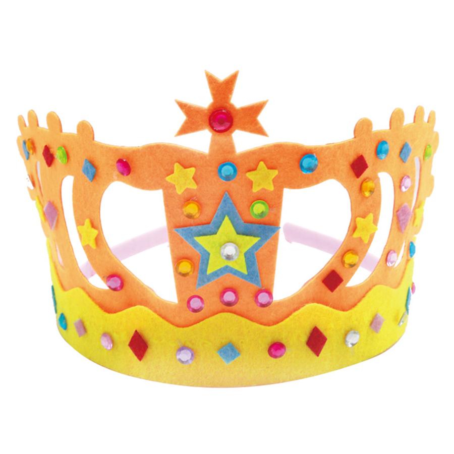 2/4pcs Non woven Crown Birthday Hat DIY Material Handmade Kit Birthday Party Creative Decorative Headwear XJM