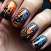 Hot-selling Manicure Halloween Sweet Cool Dark Horror Forest Castle Short Square Wearing Nail Piece