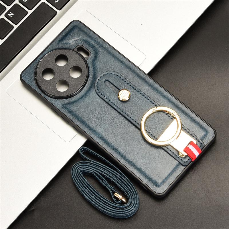 For Tecno Spark 20 Pro Plus Fashion Wrist Strap Phone Holder Case For Tecno Spark20 Pro+ Leather Style Case Drop-Resistant Cover