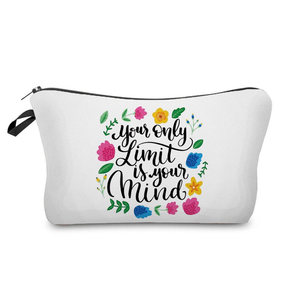 Women Flower Print Cosmetic Bag Toiletries Organize Travel Storage Case 6778