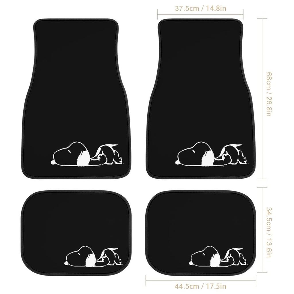 Snoopy Floor Easy Protective Car Set of for Light and Standard Cars Mats, Waterproof, Washable, Anti-Slip, Stain-Resistant, Customizable,