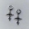 Gotische Silber-Schwarz-Kreuz-Halskette mit Edelstahlkette, Punk-Stil