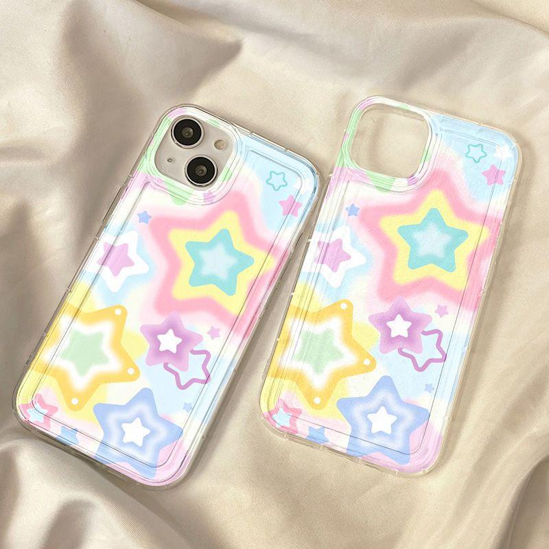 Full Screen Color Smudge Stars for iPhone17ProMax Mobile Phone Case 16Pro Apple 14/13ins Wind