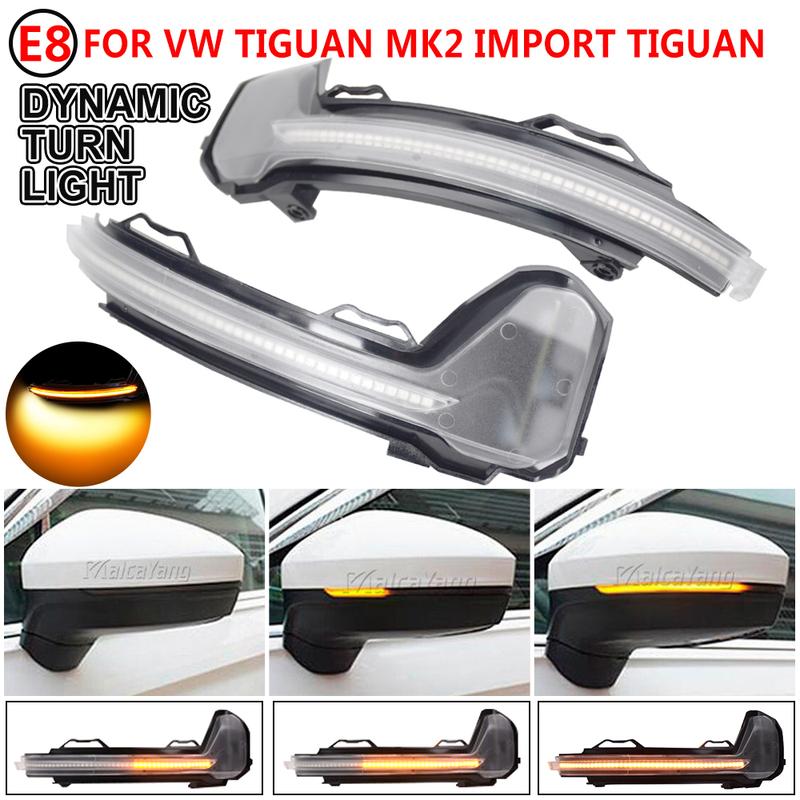 A Pair LED Side Mirror Dynamic Turn Signal Sequential Light For Volkswagen VW Tiguan MK2 Import Tiguan,For Touareg MK3(EU)