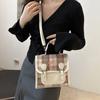 Plaid College Style Backpack Handbag Teens School Bag Cute Women Crossbody Bag  Students