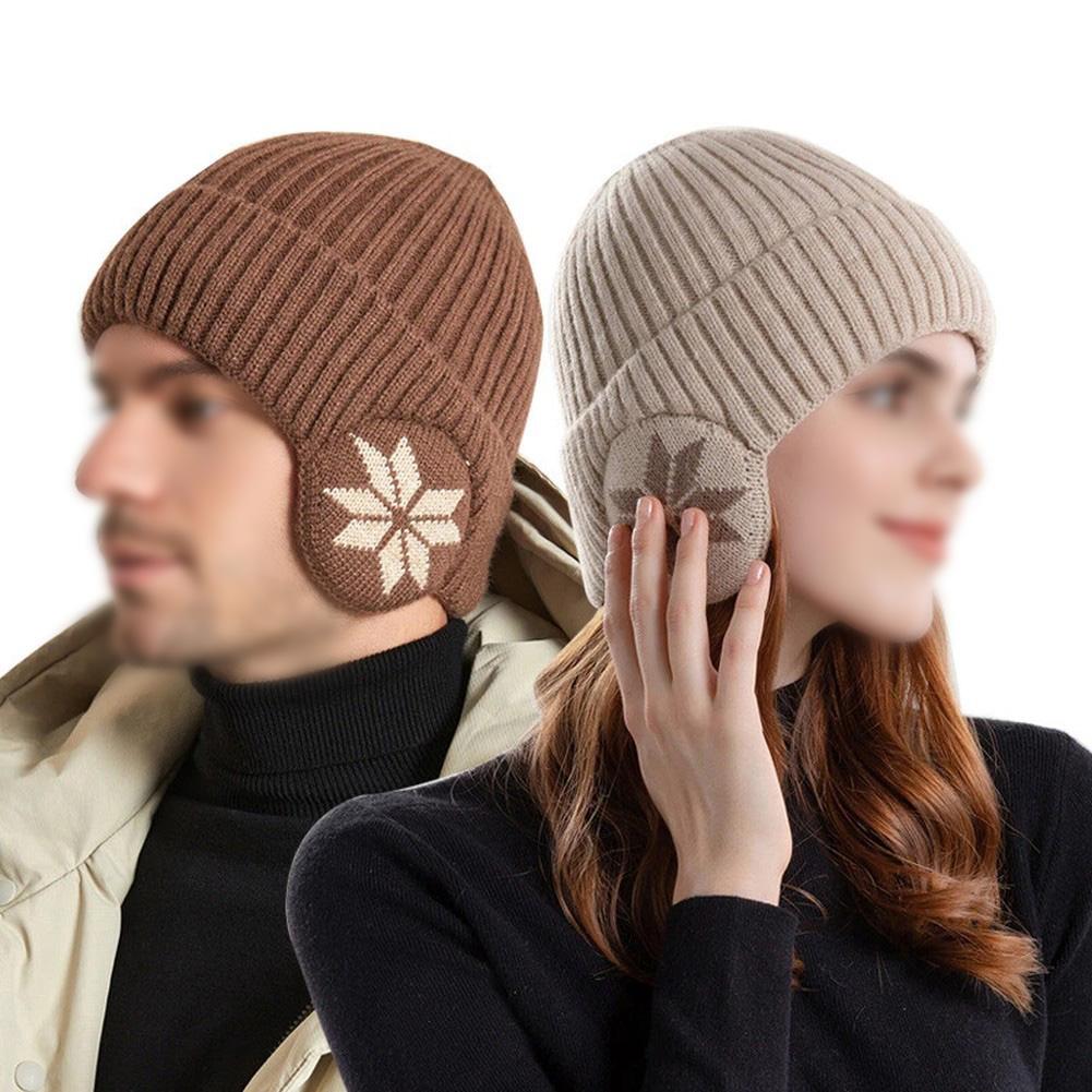 Cold Weather Protection Knitted Hat Windproof Earmuffs Winter Pullover Hat