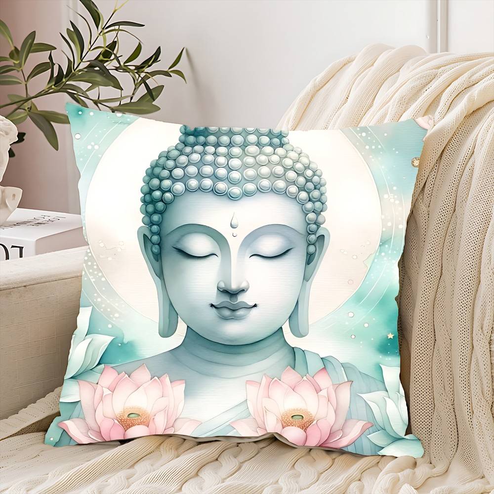 Buddha Zen Stein Blume Serie Kissenbezug Elegant Wohnzimmer Schlafzimmer Dekorative Rechteckige Kissenbezüge Sofakissenbezug