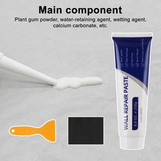 1/2/3Pcs Drywall Repair Kit with Paste Scraper Sandpaper Quick Drying Wall Holes Cracks Mending Agent Efficient DIY Home Wall Repair Putty