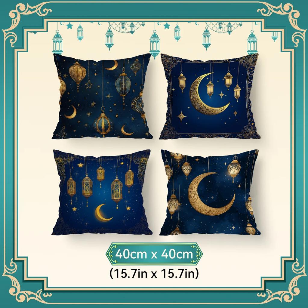 Ramadhan festival blue night starry sky Cushions Pillowcase Polyester Cushion Cover Throw Pillow Pillowcover Home Car Sofa Decor