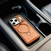 Business Magnetic Ring stand Leather Case For iPhone 17 Pro Max Air 16 15 14 13 12 Plus For Magsafe Wireless Charge Bumper Cover