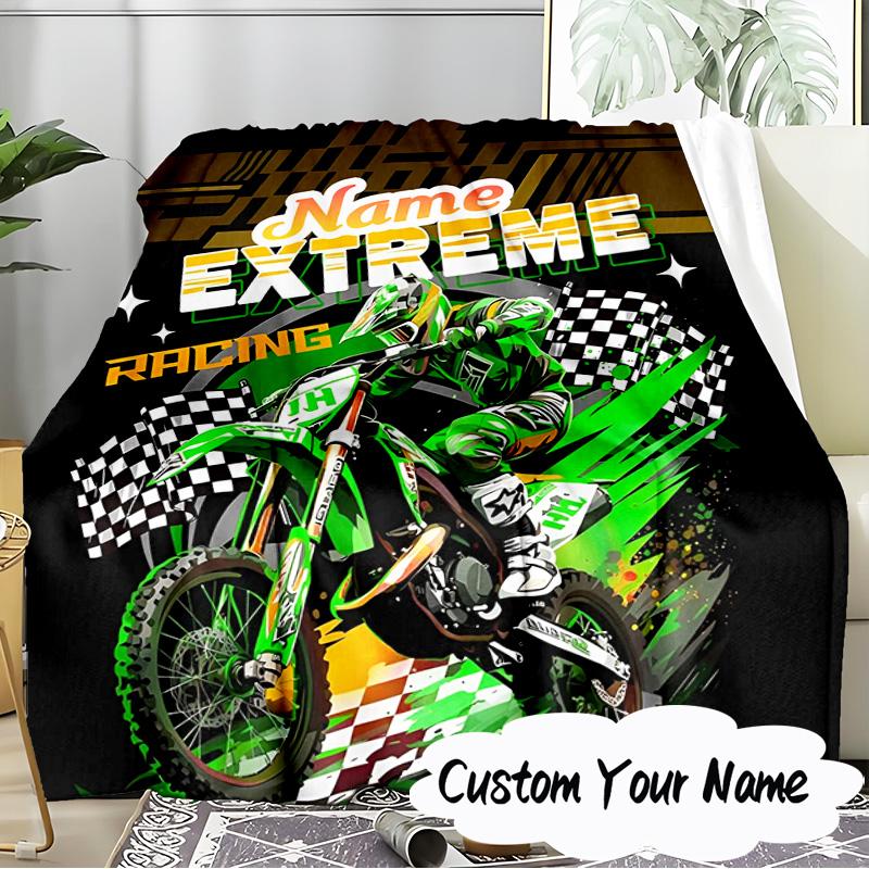 Custom Name Cartoon off-road vehicle truck Blanket Ideal Bedding Blanket Perfect for Travel, Camping, Living Rooms,Offices, Sofas, Fan Christmas gift