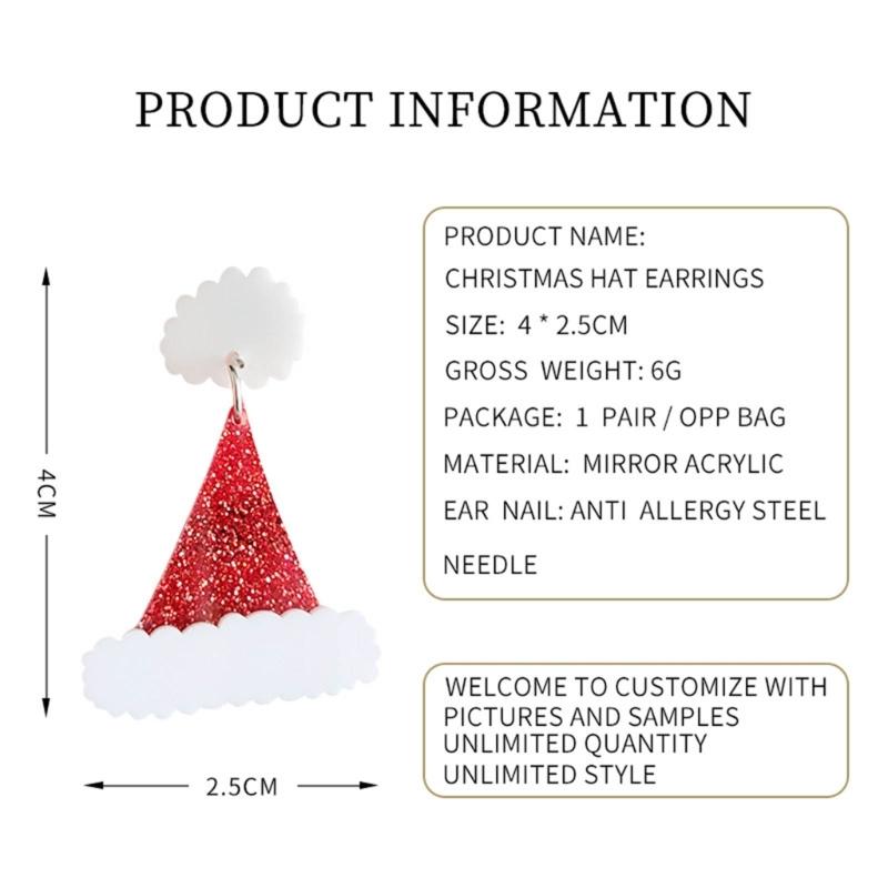 Christmas Tree Ginger Man Dangle Earrings for Women Girls Holiday Drop Earring Christmas Hat Crutch Earring Jewelry Gift