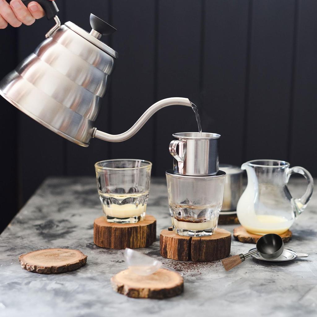 Uxcell Coffee Measuring Spoon, 1.4" X 0.8" 30ml Stainless Steel Coffee Scoop with Wooden Handle for Ground Coffee or Tea, Black