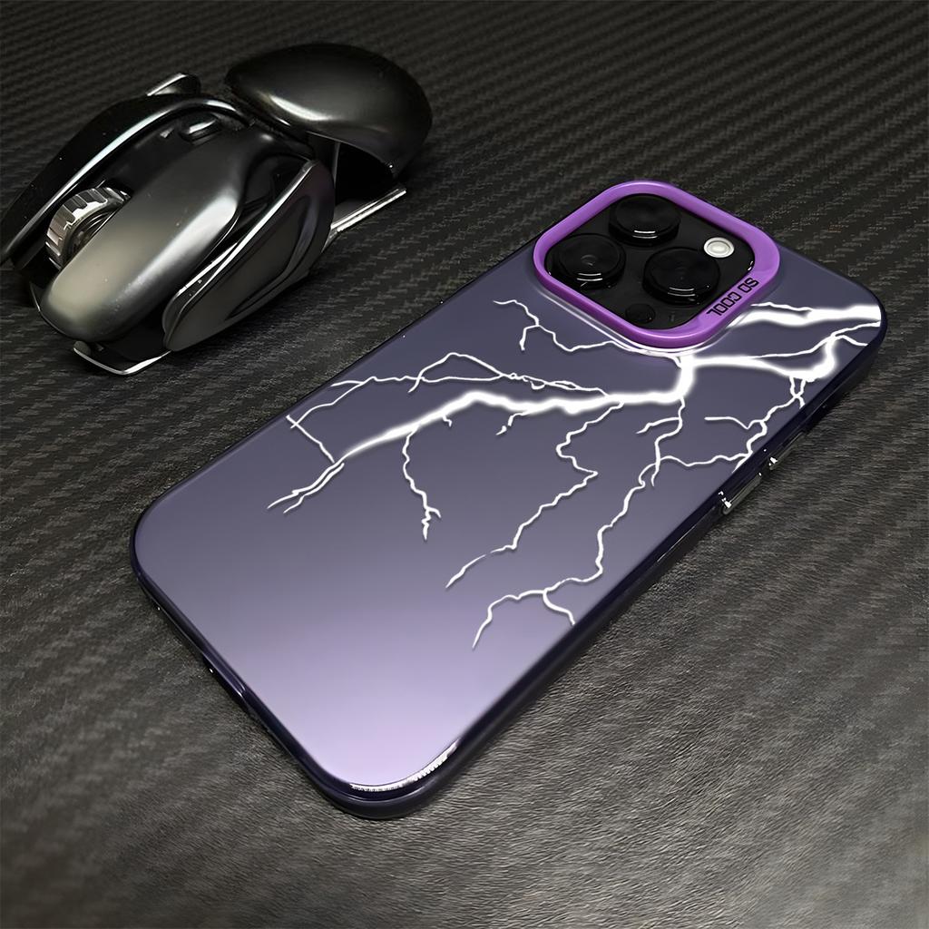 Silver Lightning Bolt Case for iPhone 18 Pro Max, iPhone 14 Plus, Minimalist Design, iPhone 13 Pro, and 12min.