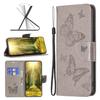 Applicable To iPhone16E Mobile Phone Leather Case 15Pro Embossed Butterfly Card Wallet Protective Case 14Plus Solid Color