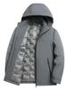 Men's Winter Down Jacket with Detachable Hood - Thick, Warm, and Stylish Outerwear for Middle-Aged Men.