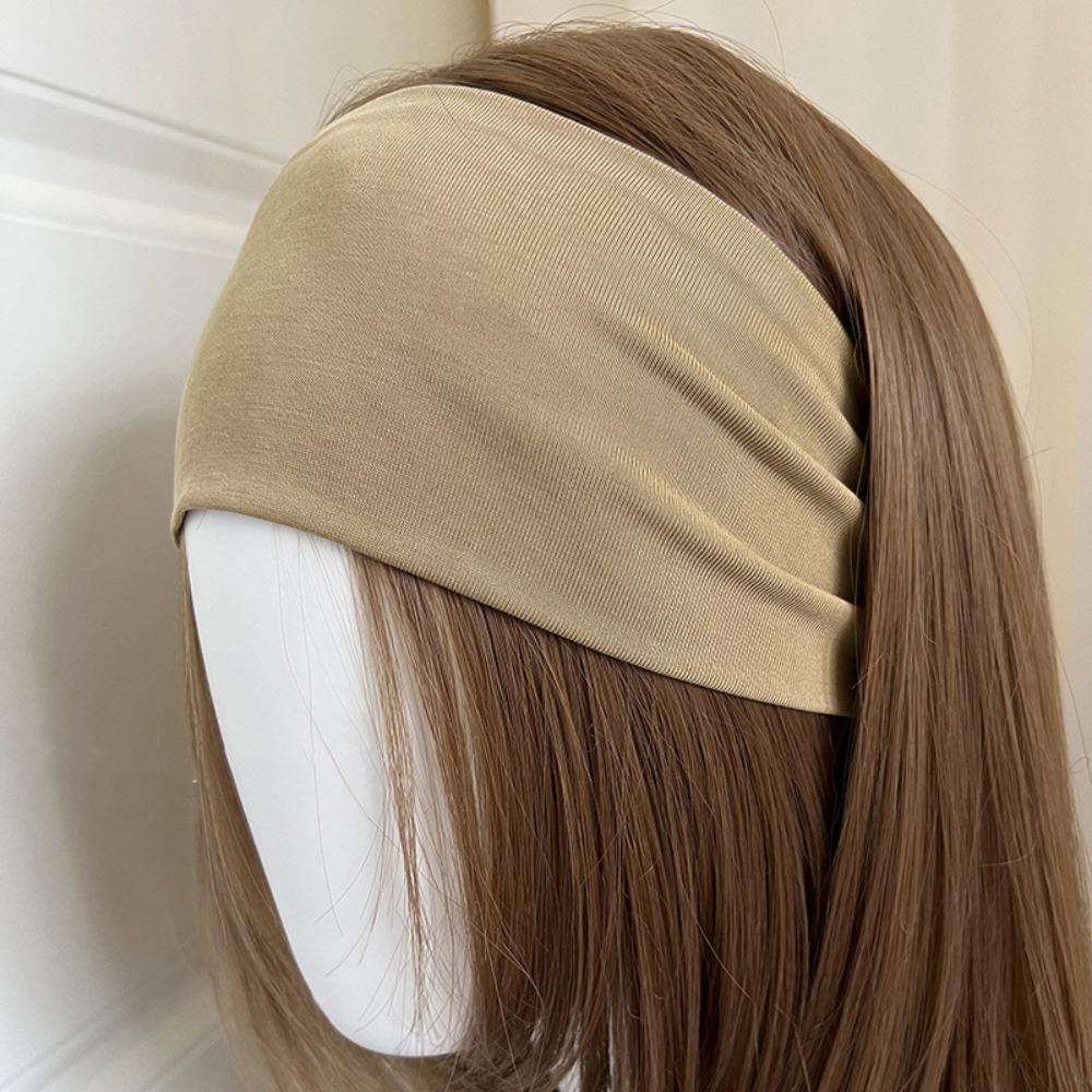 Sweat Absorbing Cotton Elastic Headband Soft Sports Hairband Fashion Wide Knitted Headband  Women