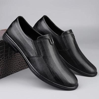 2026 Neue lässige Leder Business Loafer für Herren Runde Spitze Formelle Büro Hochzeits-Anzugschuhe Handgemacht zum Hineinschlüpfen Flache Gehschuhe