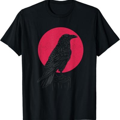 Viking Raven T Shirt Crow Witchcraft Occult Pagan Crow Lover T-Shirt