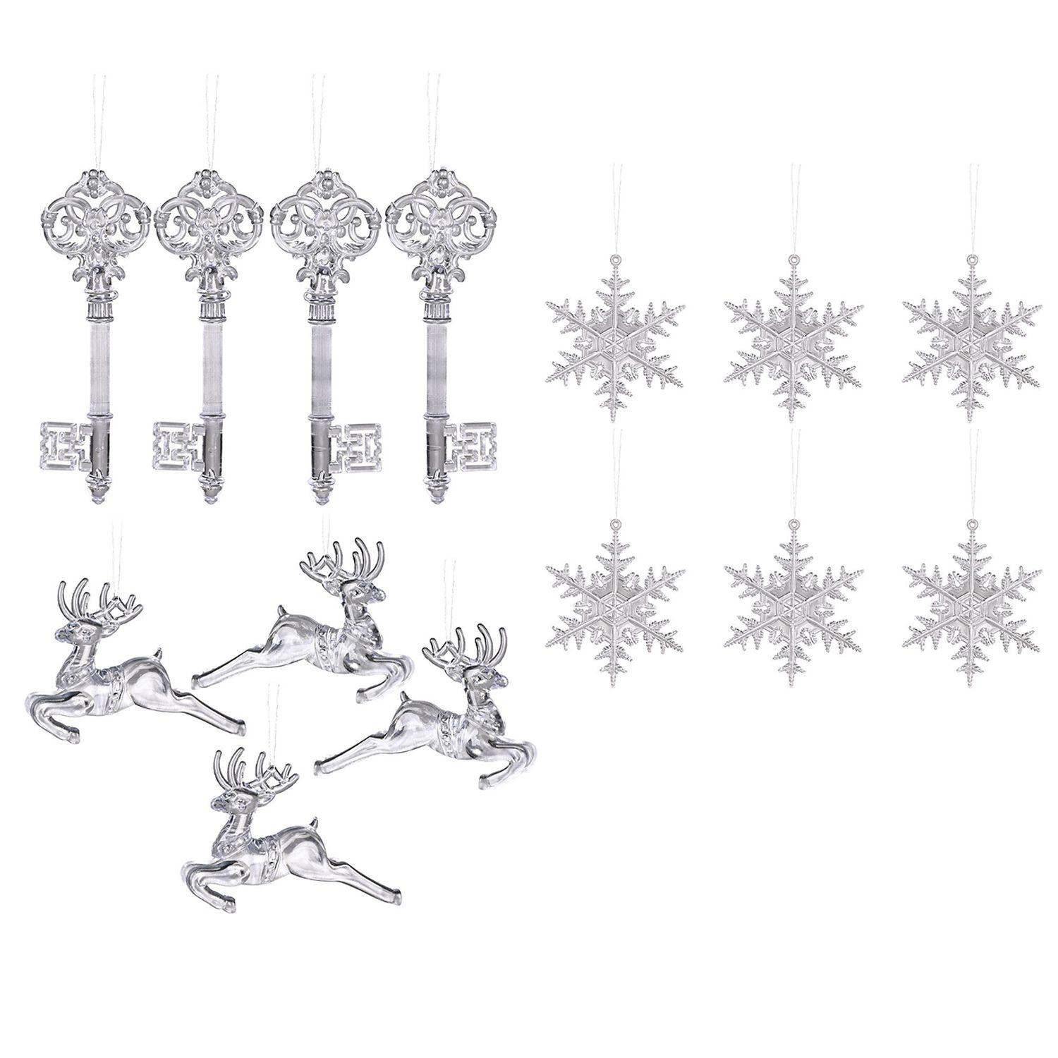 

3 упаковки прозрачного ключа с подвеской в ​​виде оленя, украшение для рождественской елки