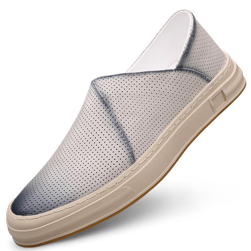 

Модные летние мужские повседневные мокасины для вождения, мягкие кроссовки ручной работы для ходьбы, удобные, без застежек, модные, легкие, Zapatos De Hombre 44 серый